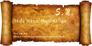 Stánicz Madléna névjegykártya